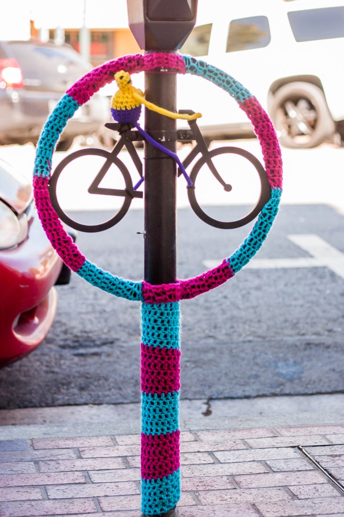 Bike Rack Meter Yarn Bomb