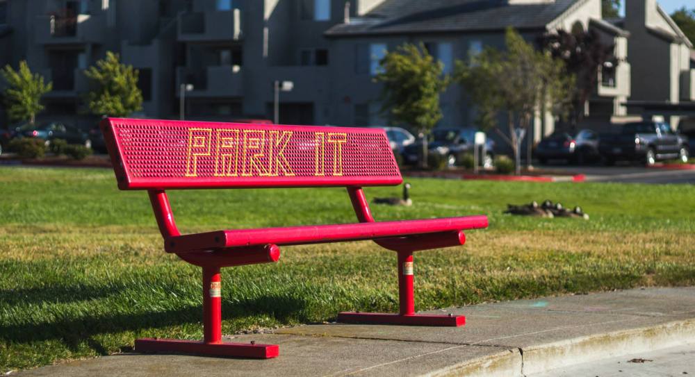 Park It Embroidery Yarnbomb by Knits for Life