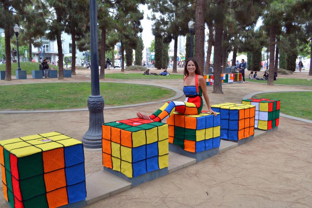 Rubics Cubes San Diego ComicCon Yarnbomb
