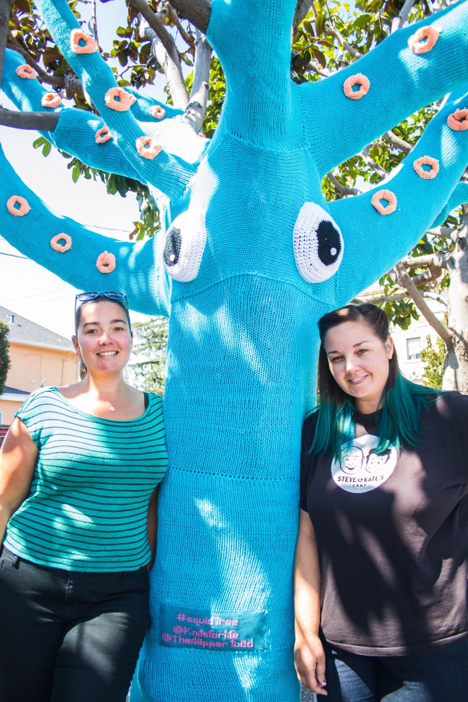 squid tree yarnbomb lorna and jill 3