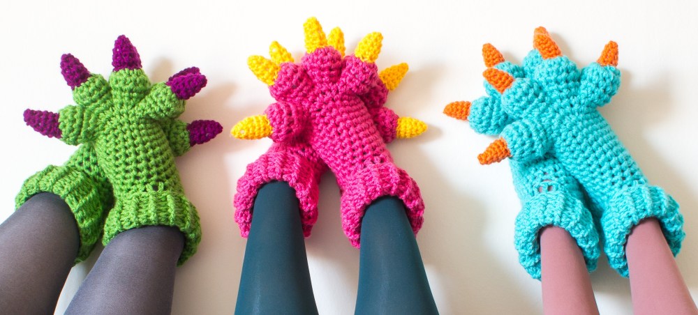 Monster Slippers Crochet Pattern crossed