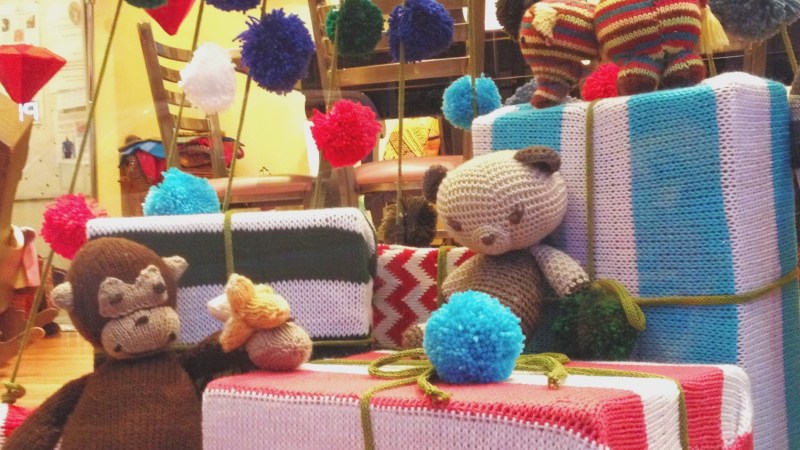 We Knit a Window Display for our Local Yarn Shop We Knit a Window Display for our Local Yarn Shop