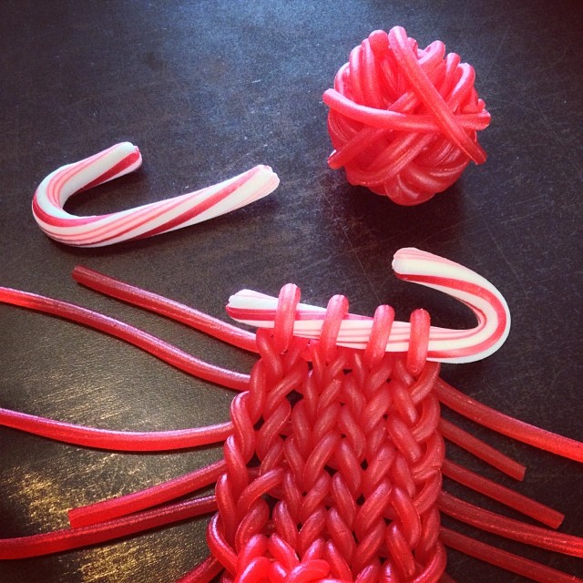 knit twizzlers and candy canes