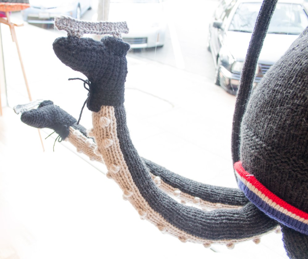 knit ice skating squid