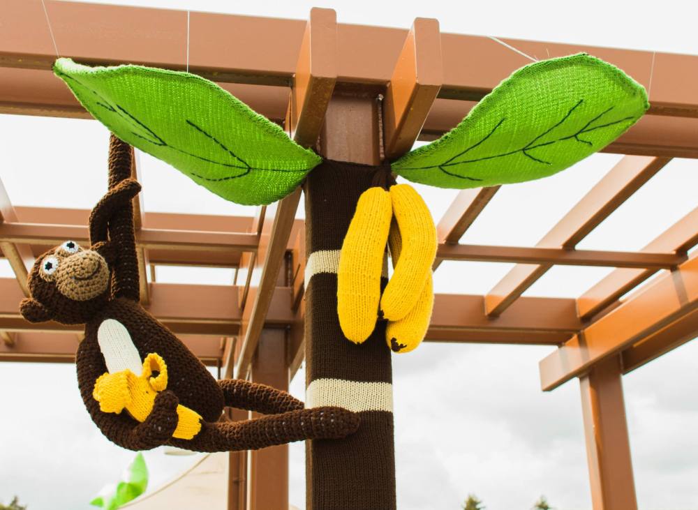 crochet Monkey yarnbomb