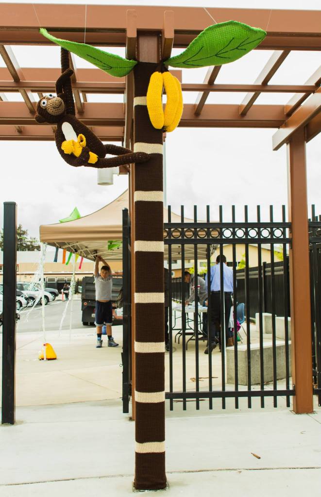 Monkey in a Banana Tree Yarnbomb