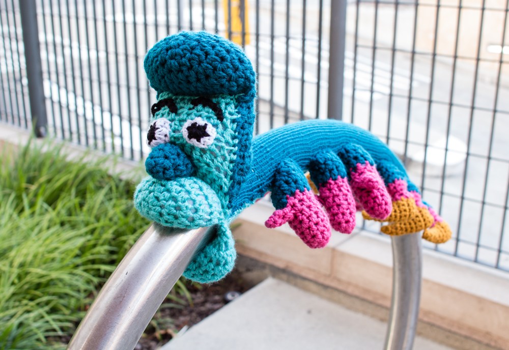 Alice in wonderland yarnbomb 