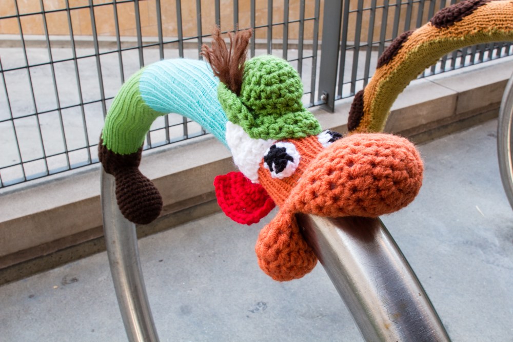 Richard Scarry's Lowly Worm yarnbomb