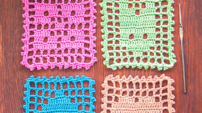 Filet Crochet Coasters