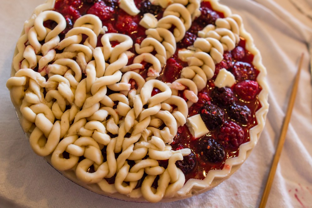knit pie crust knit lattice top pie pi day 2015