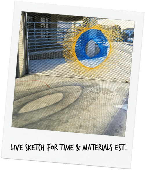 Knits for Life string art yarn bomb sketch