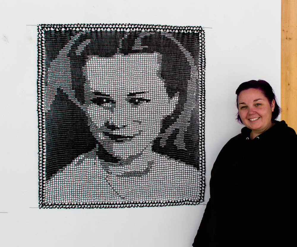 Filet Crochet Portraits by Jill and Lorna Watt