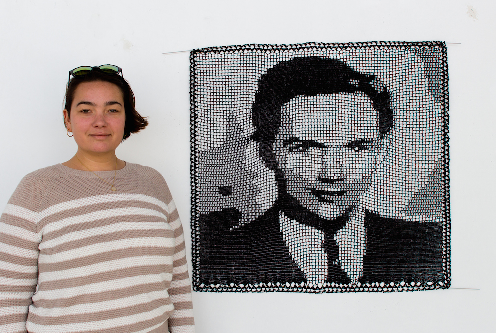 Filet Crochet Portraits by Jill and Lorna Watt