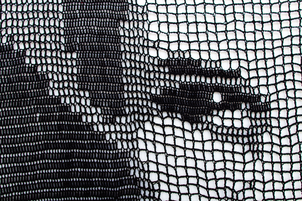Filet Crochet Portraits by Jill and Lorna Watt