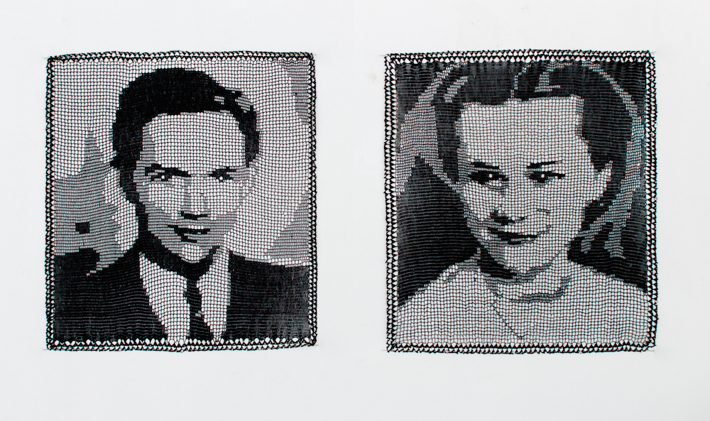 Filet Crochet Portraits by Jill and Lorna Watt