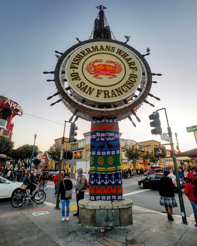 Fishermans Wharf San Francisco Yarn Bomb by Knits for Life, Lorna and Jill Watt