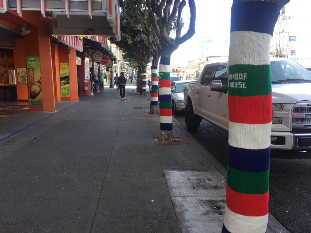 Fishermans Wharf San Francisco Yarn Bomb by Knits for Life Lorna Watt Jill Watt