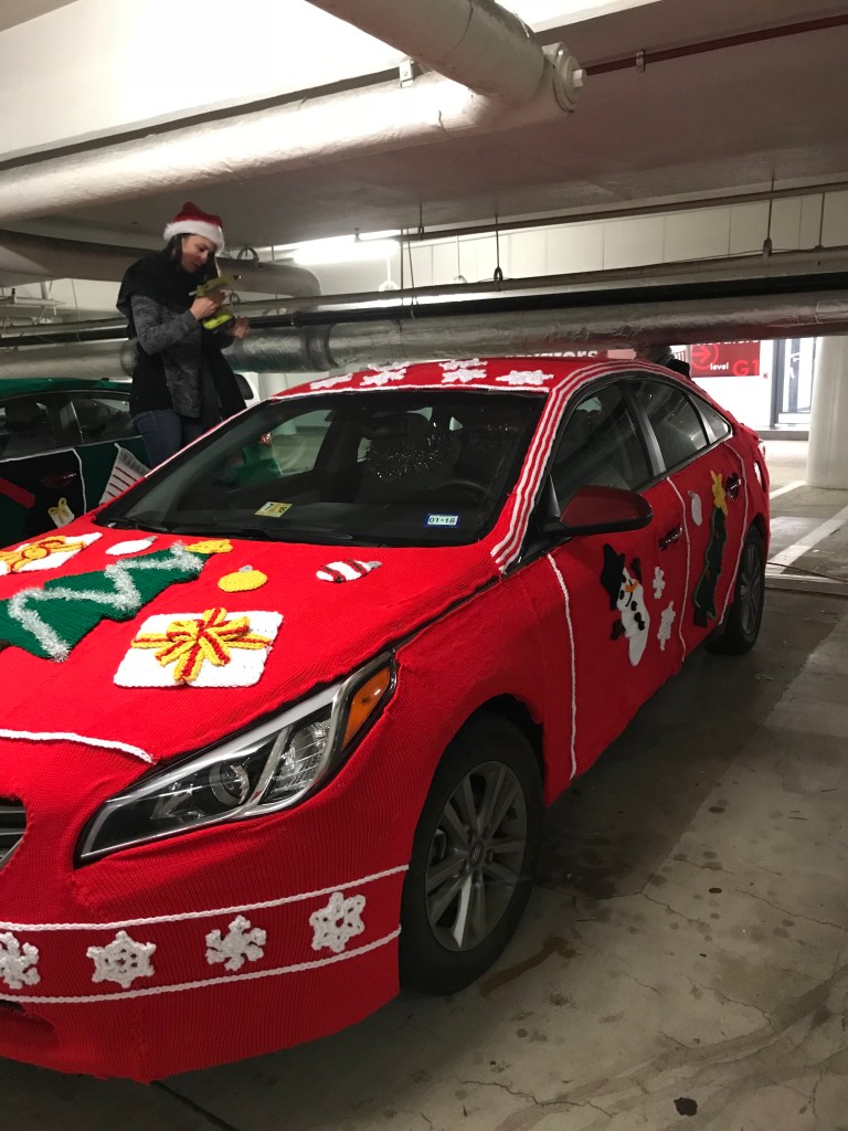 Lyft Merry Mode yarnbombed cars Ishknits Knits for Life