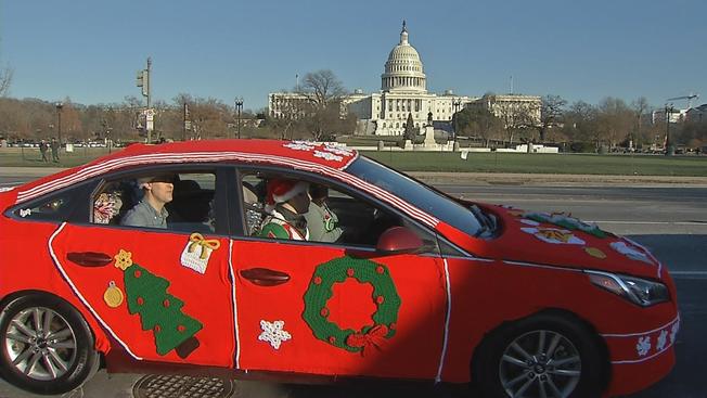 Lyft Merry Mode yarnbombed cars Ishknits Knits for Life