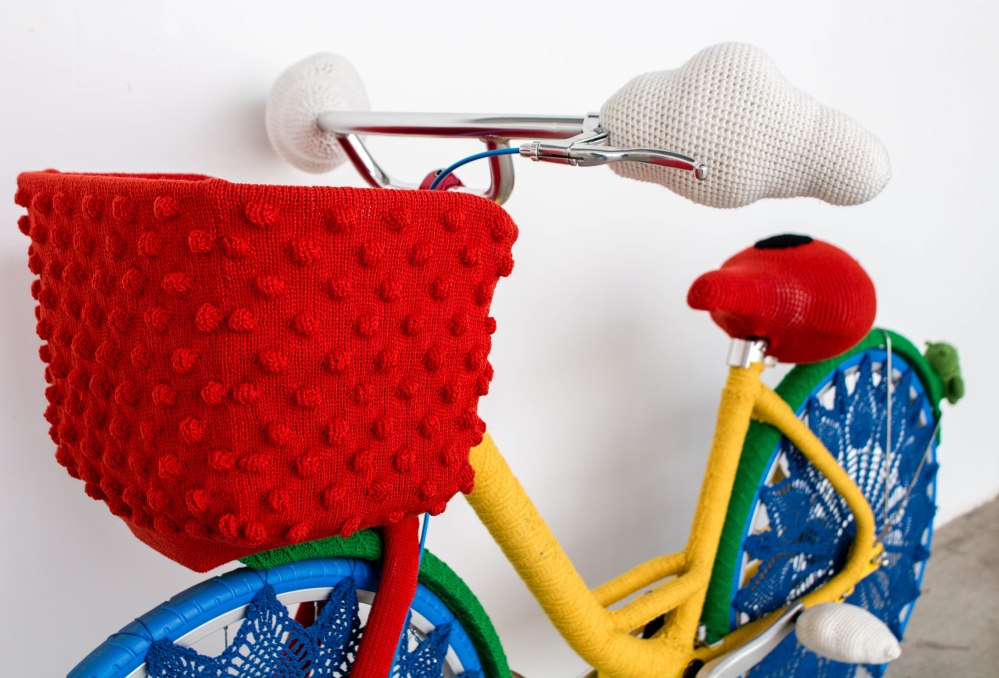 Google Bikes Yarn Bomb by Knits for Life