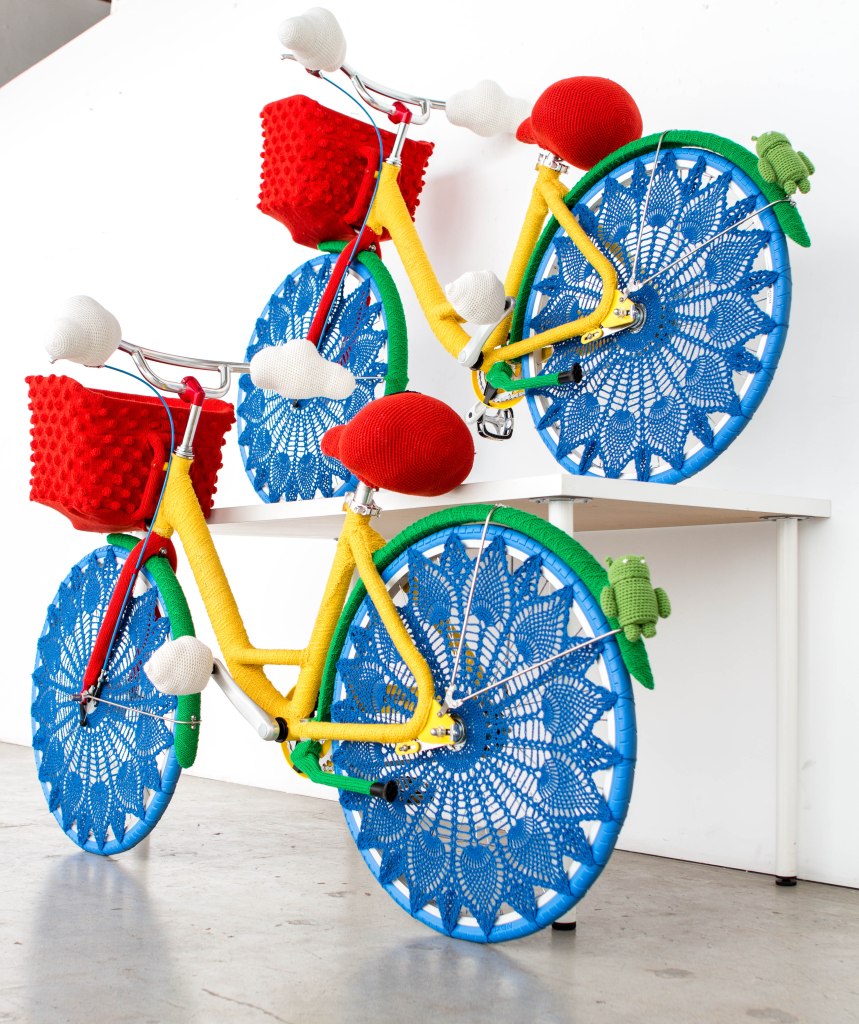 Google Bikes Yarn Bomb by Knits for Life