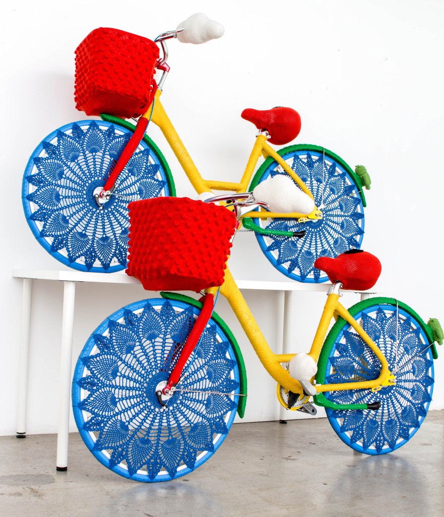 Google Bikes Yarn Bomb by Knits for Life
