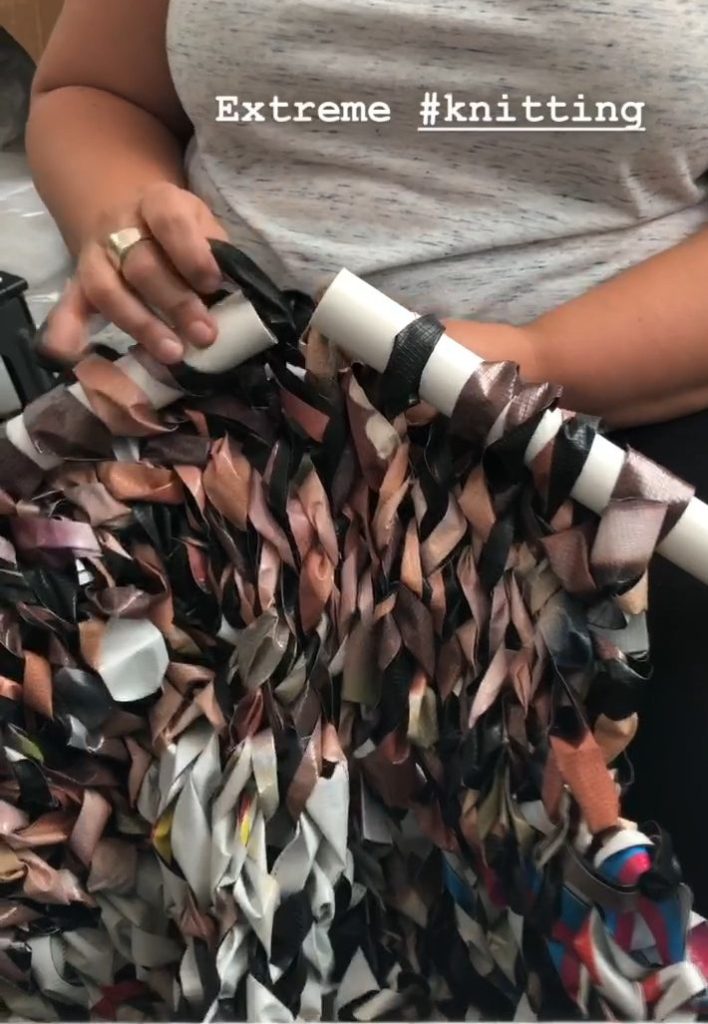 Knitted Billboard Vinyl Drape by Knits for Life