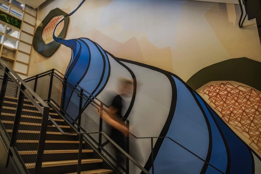 Atlassian 3D string art Mural by Strider Patton and Knits for Life 26