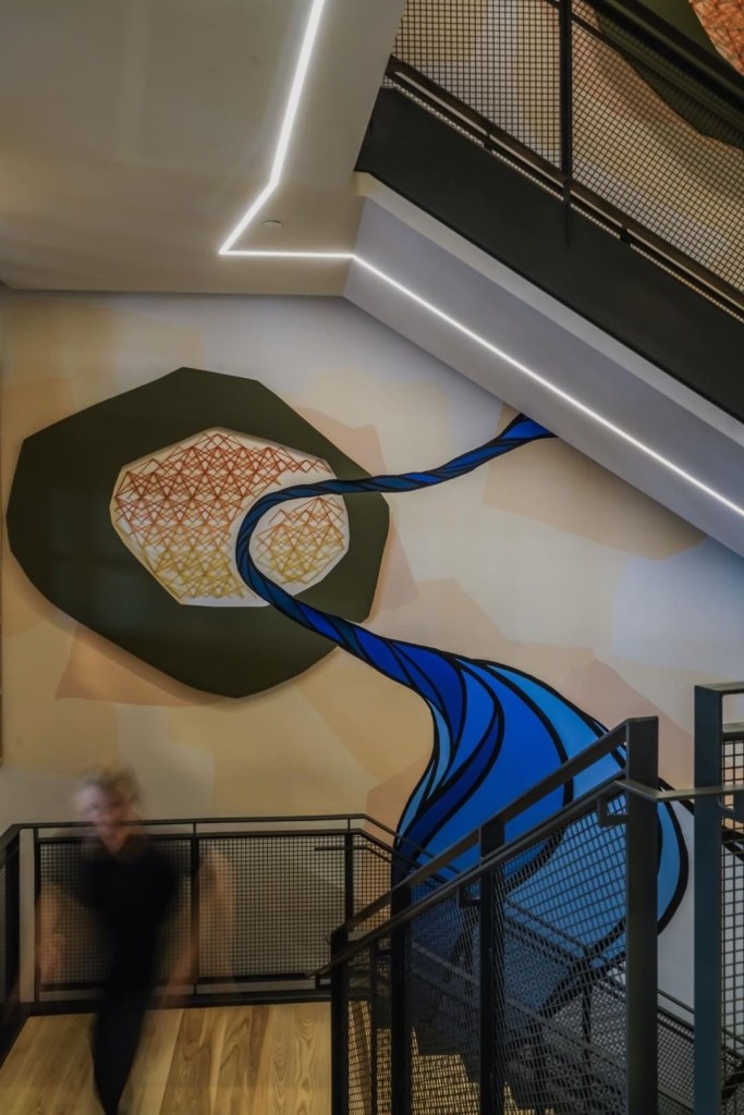 Atlassian 3D string art Mural by Strider Patton and Knits for Life 26