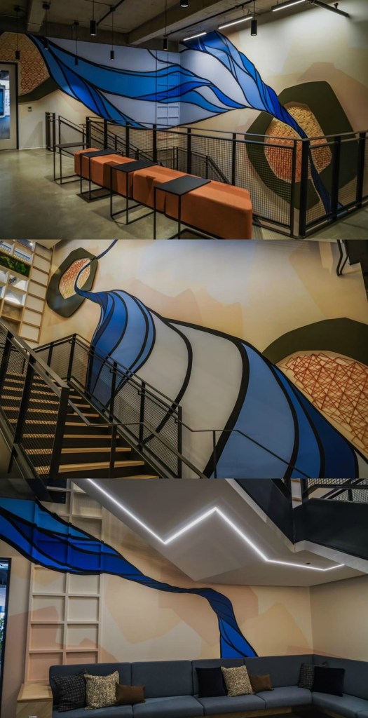 Atlassian 3D string art Mural by Strider Patton and Knits for Life 26